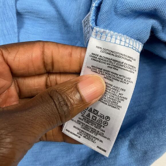 Brooks Brothers Mens Cotton Polo Shirt Blue Short Sleeve Casual Button Up Medium - Picture 9 of 11